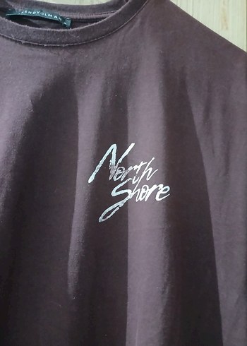 M ve L bedene uyumlu Kahverengi Baskılı Erkek Tişört - Görsel 2