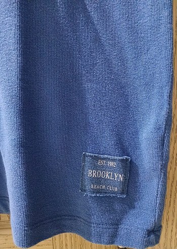 L ve XL bedene uyumlu. Mavi Erkek  Tişört, bol kesim - Görsel 2