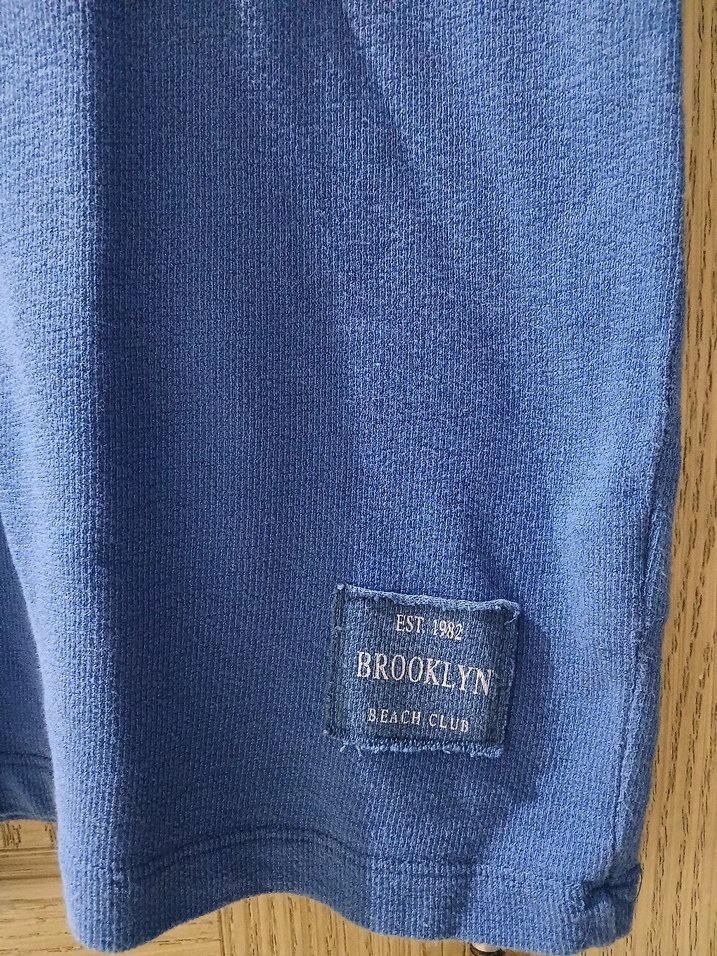 L ve XL bedene uyumlu. Mavi Erkek  Tişört, bol kesim - Görsel 2