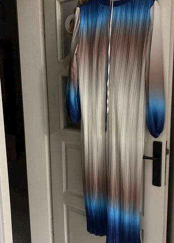 H&M Uzun Pilili Tie-Dye Bohem Elbise