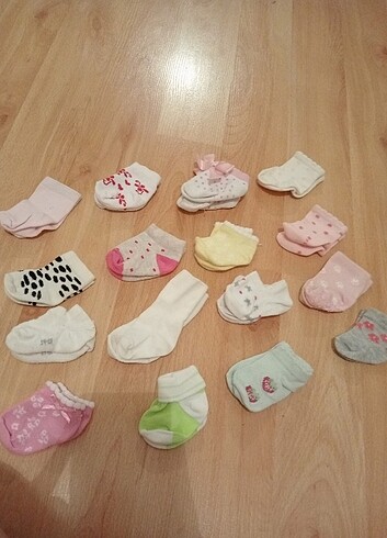 Diğer 16 çift yenidoğan kız bebek çorap 