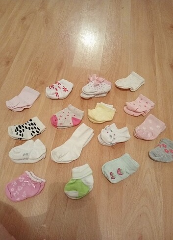16 Beden 16 çift yenidoğan kız bebek çorap 