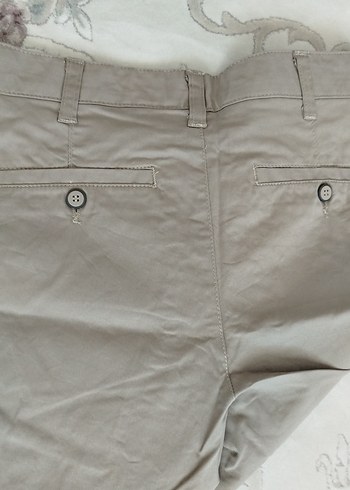 29 Beden Bej Regular Fit Keten Erkek Pantolon