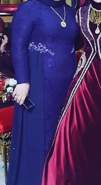 Mor Güpür detaylı elbise