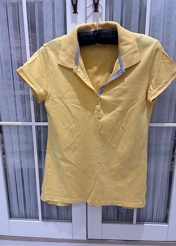 Mavi polo yaka Kısa Kollu Kadın tshirt
