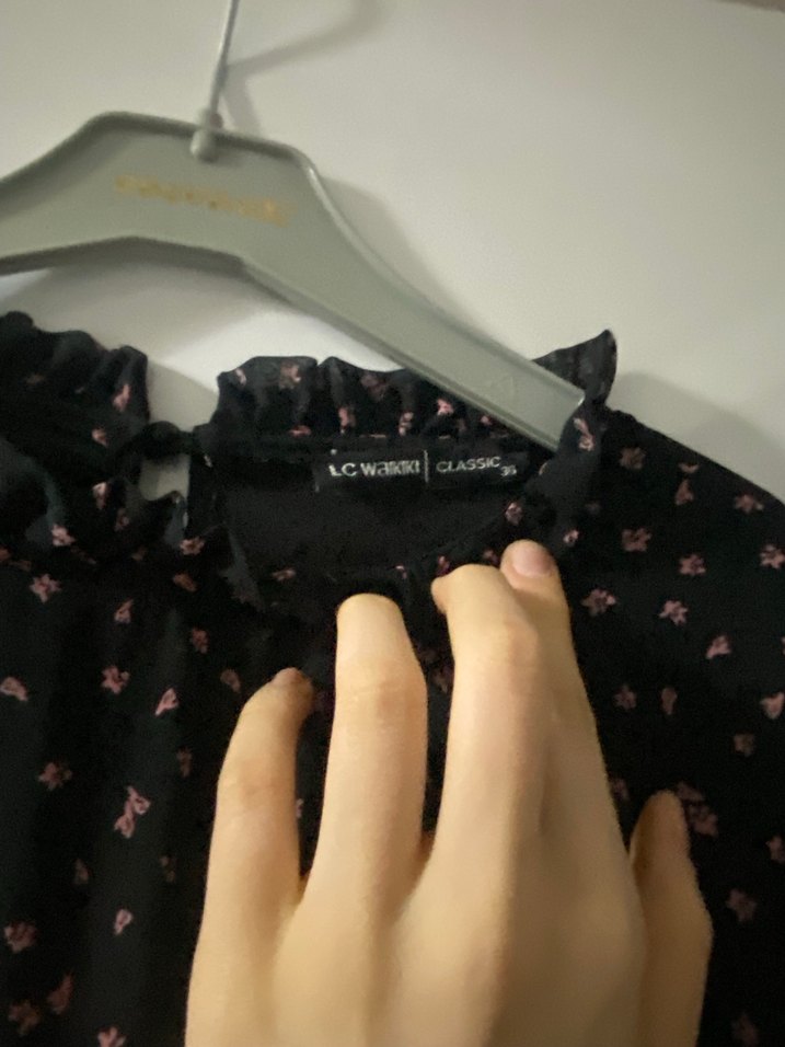 Fırfırlı Siyah Uzun Kadın Elbise - Görsel 3