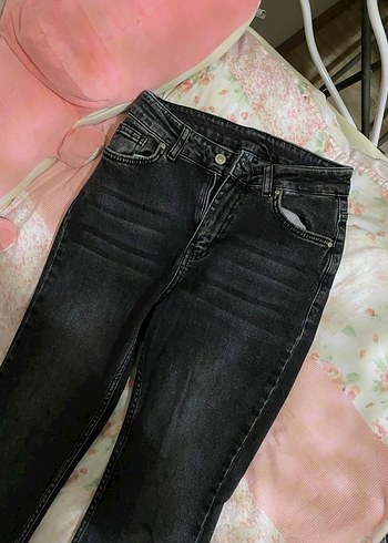 Bağcıklı Gri Batik Desenli Kadın Jean - Görsel 3