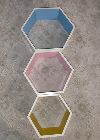 Çok Renkli Altıgen Çocuk Rafı - Görsel 5