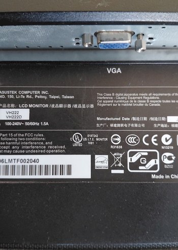 ASUS 21.5 İnç Full HD Monitör (VH222D) - Temiz Durumda - Görsel 7