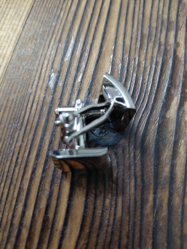 Şık ve Klasik Gümüş Rengi Metal Kol Düğmesi - Özel Kutulu - Görsel 3