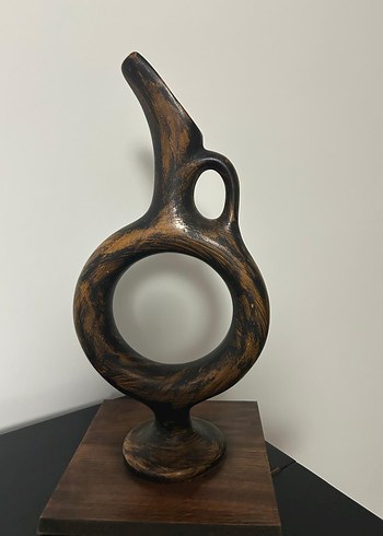 El Yapımı Eskitme Şarap Testisi / Dekoratif Obje - Görsel 3