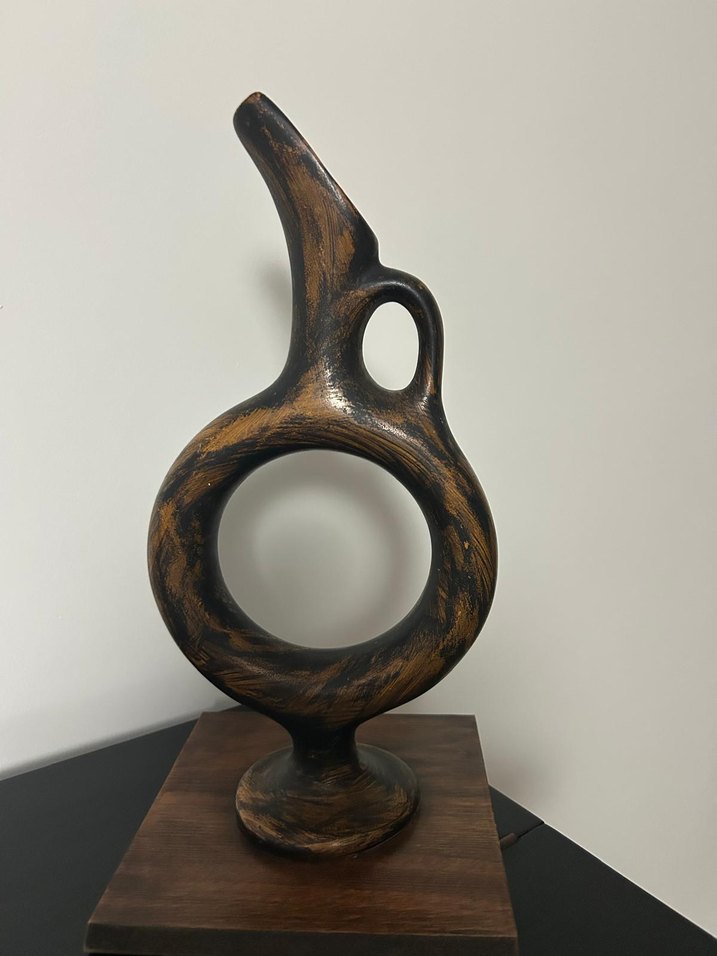 El Yapımı Eskitme Şarap Testisi / Dekoratif Obje - Görsel 3