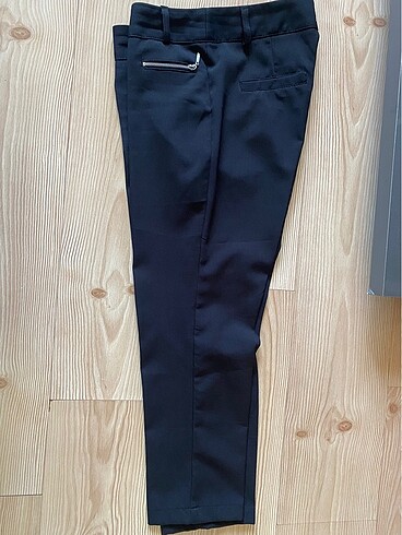 Diğer Siyah fermuar detaylı kumaş pantolon