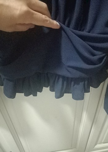 Düğmeli Siyah Şifon Bluz - Görsel 6