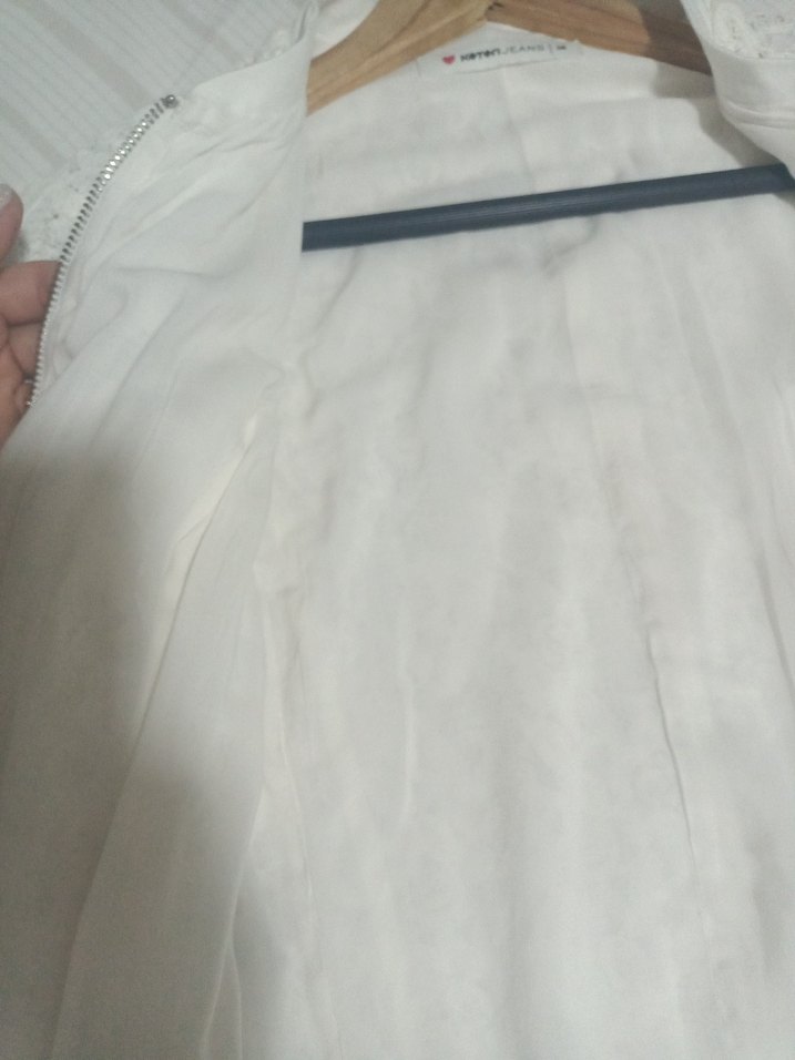 Dantel Detaylı Beyaz Kadın Ceket - Görsel 5