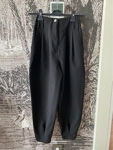 Bershka Siyah Kumas Havuc Pantolon