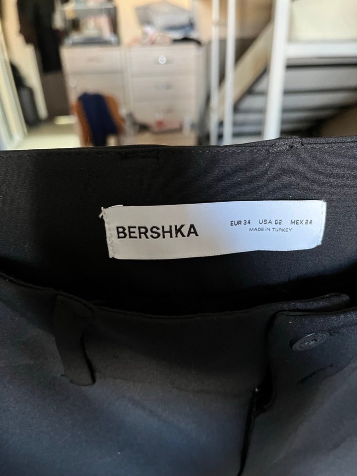 Siyah Kadın Kumaş Pantolon, Normal Boy, Kemer Detaylı ispanyol - Görsel 2