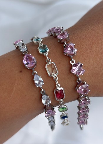 Işıltılı Çok Renkli çelik bileklik - Görsel 3