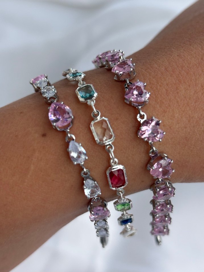 Işıltılı Çok Renkli çelik bileklik - Görsel 3