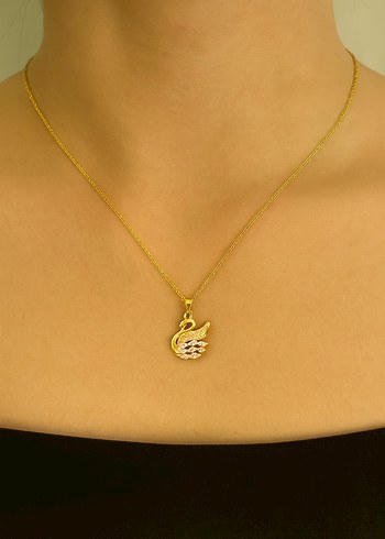 Mini İşlemeli Zincir Detaylı Çelik Kolye - Görsel 2