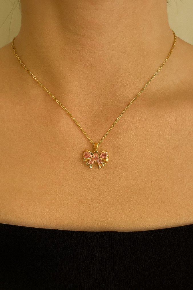 Mini İşlemeli Zincir Detaylı Çelik Kolye - Görsel 5