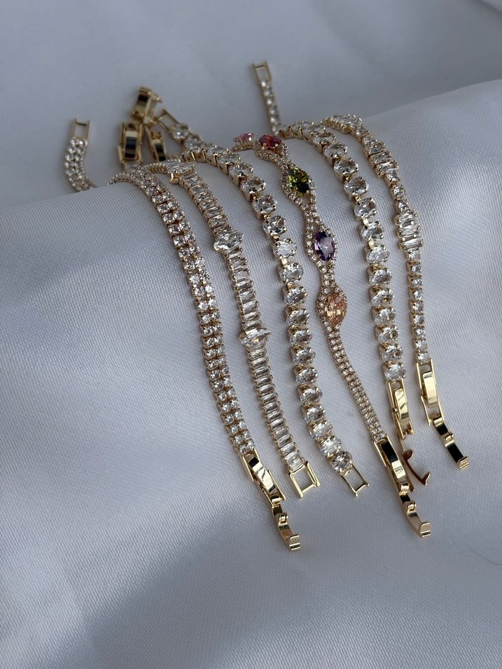 Gold kadın bileklik taşlı - Görsel 3