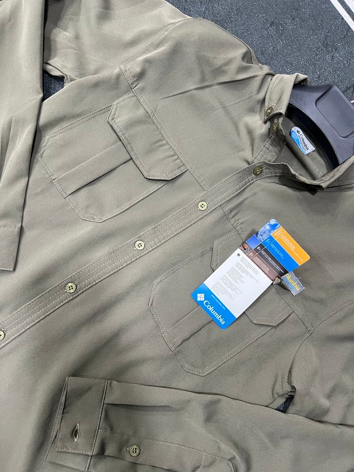 Erkek Haki Düğmeli Uzun Kollu Gömlek - Görsel 3