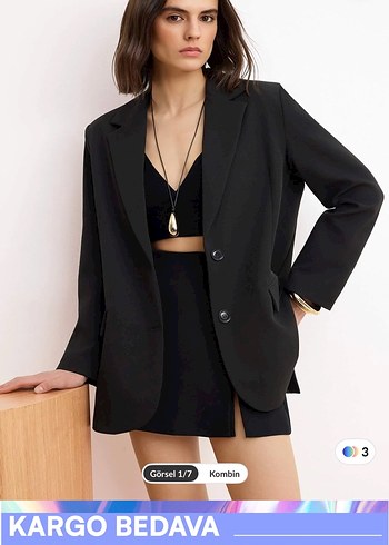 Trendyol & Milla Sikligin Simgesi Siyah Oversize Blazer Ceket