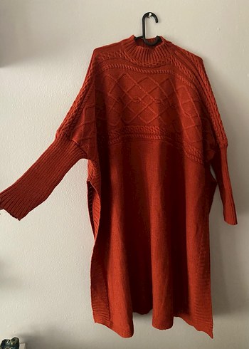 Bohem Uzun Kahverengi Örgü Kazak - Görsel 4