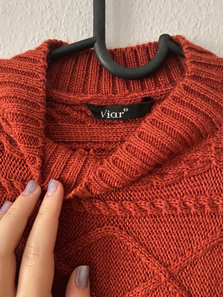 Bohem Uzun Kahverengi Örgü Kazak - Görsel 3