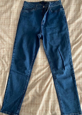 Lacivert Kadın Normal Paça Denim Pantolon - Görsel 4