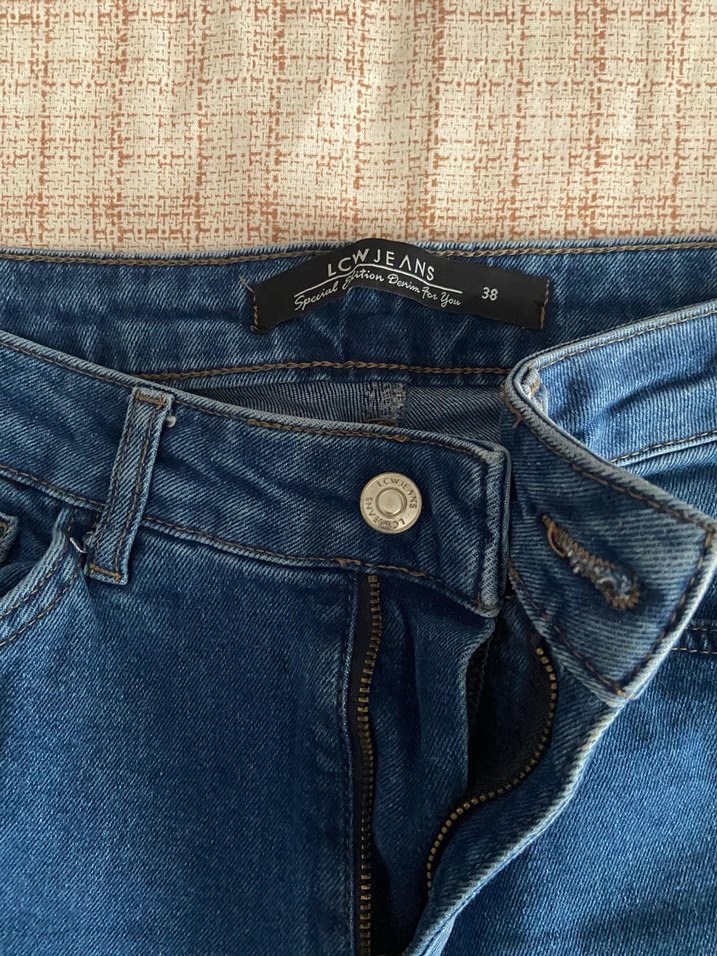 Lacivert Kadın Normal Paça Denim Pantolon - Görsel 3