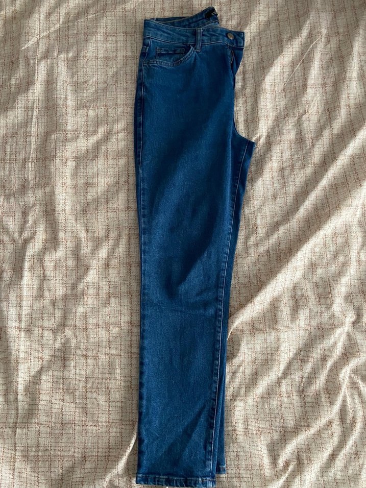 Lacivert Kadın Normal Paça Denim Pantolon - Görsel 2