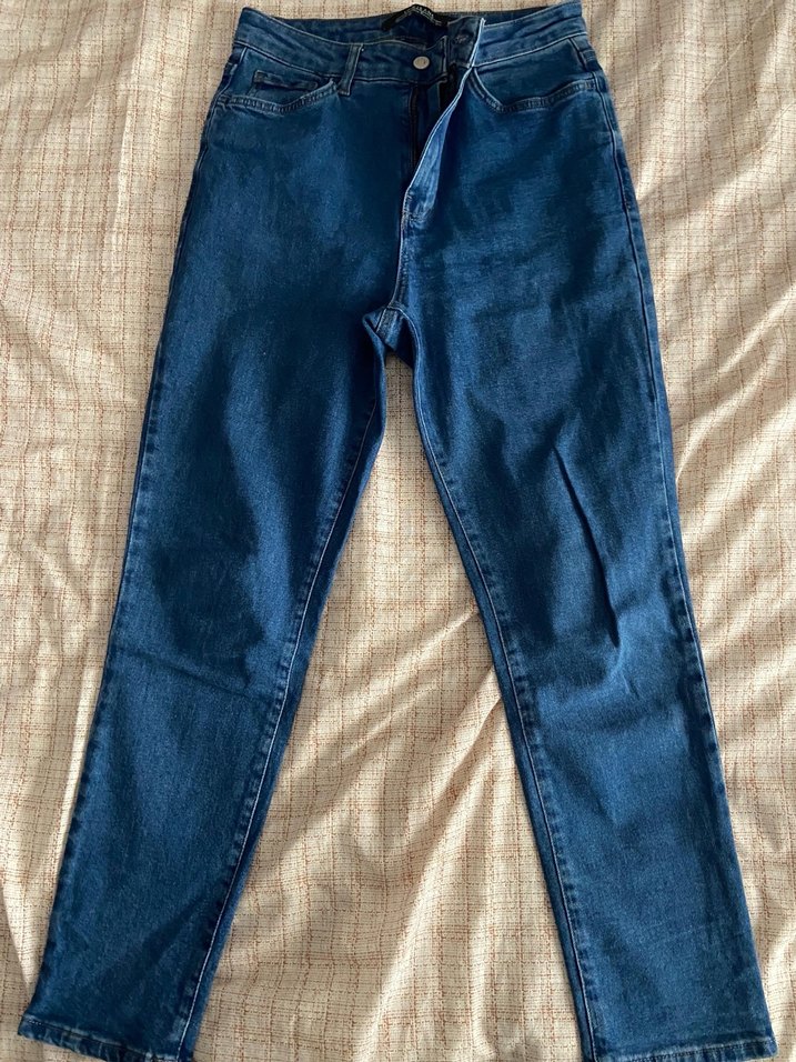 Lacivert Kadın Normal Paça Denim Pantolon - Görsel 4