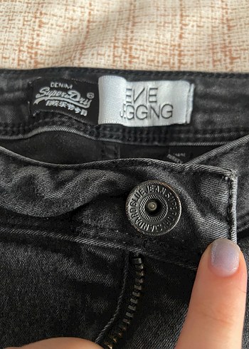 Gri Kadın Kot Pantolon superdry marka - Görsel 4