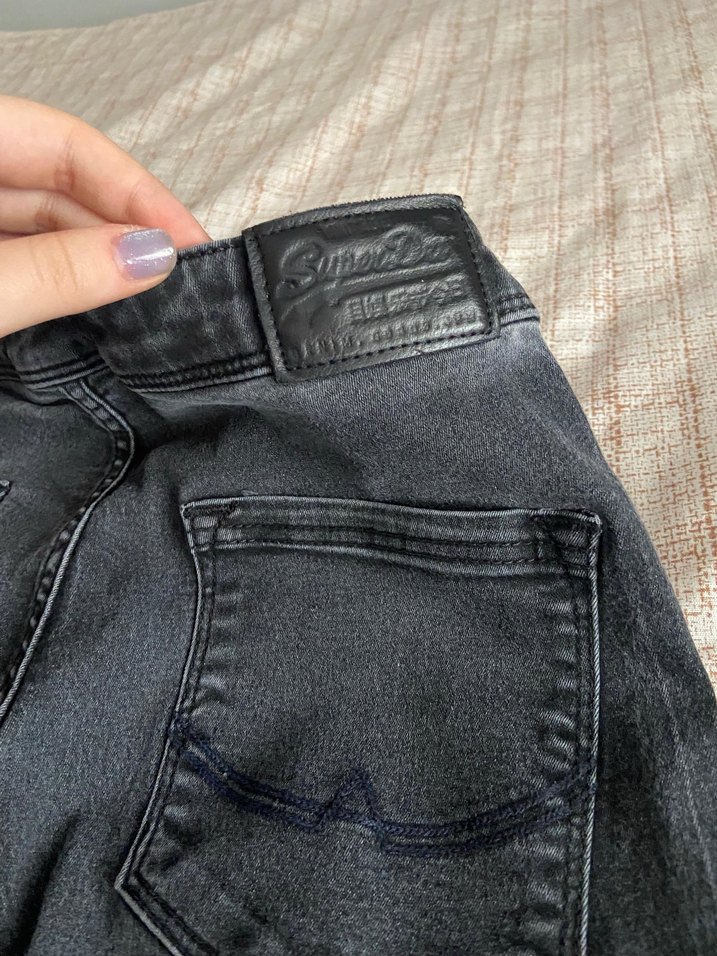 Gri Kadın Kot Pantolon superdry marka - Görsel 2