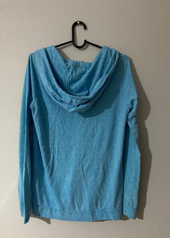 Mavi Fermuarlı Uzun Kollu Kadın Sweatshirt - Görsel 2