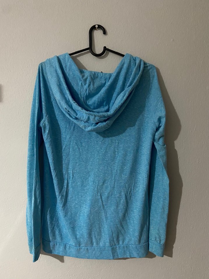 Mavi Fermuarlı Uzun Kollu Kadın Sweatshirt - Görsel 2