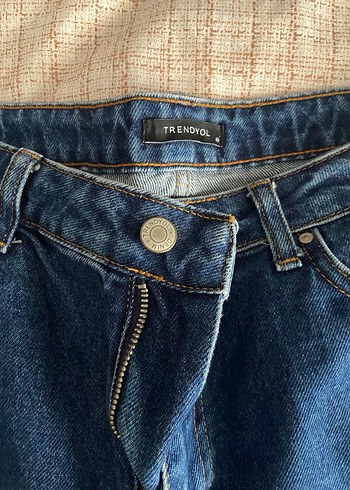 Kadın Lacivert Denim Pantolon trendyol - Görsel 4