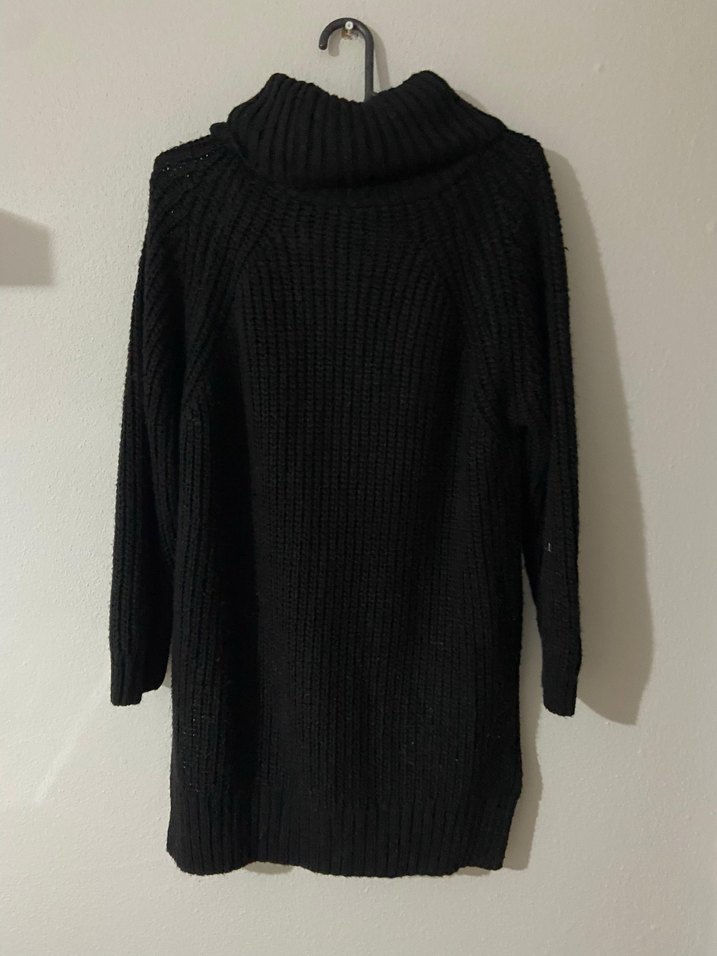 Siyah Triko Boğazlı Kazak - Görsel 2