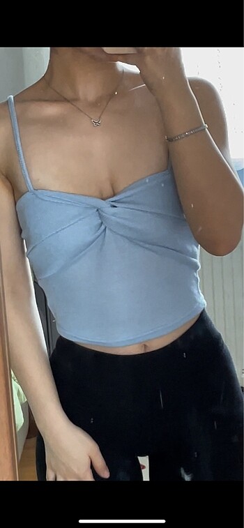 Sheinside mavi crop top