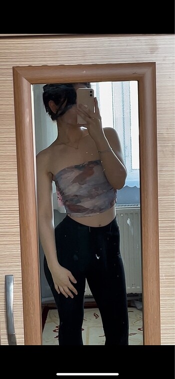 melek desenli crop top