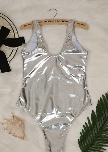 Kadın Beyaz Parlak Midi Mayo - Görsel 6