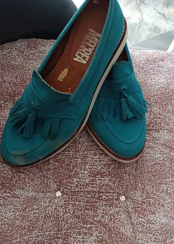 Püsküllü Turkuaz Kız Çocuk Loafer