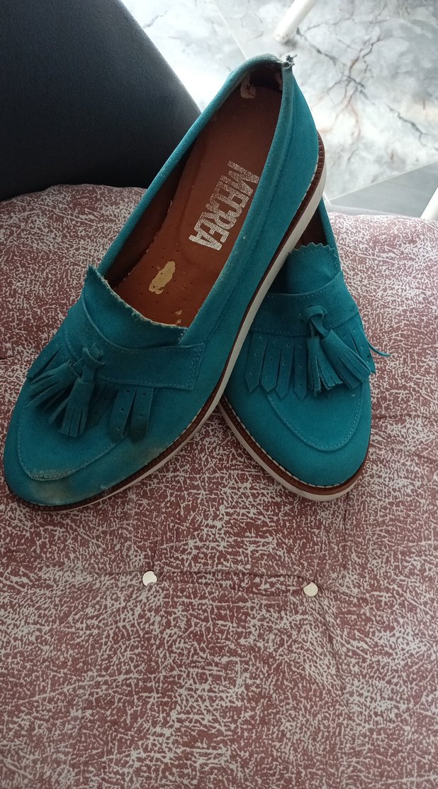 Püsküllü Turkuaz Kız Çocuk Loafer - Görsel 2