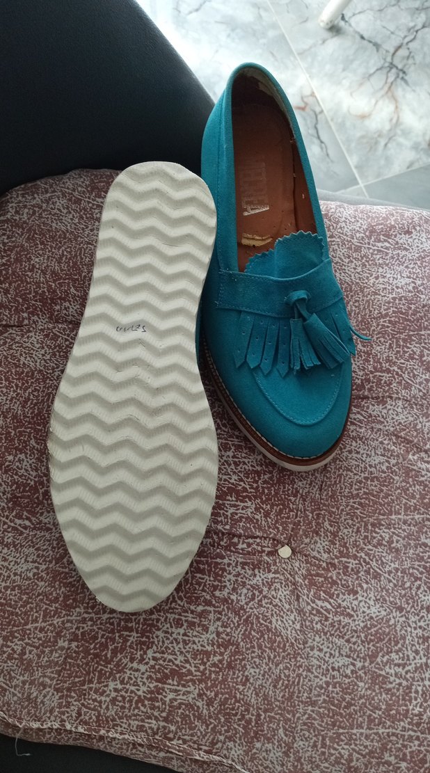 Püsküllü Turkuaz Kız Çocuk Loafer - Görsel 4