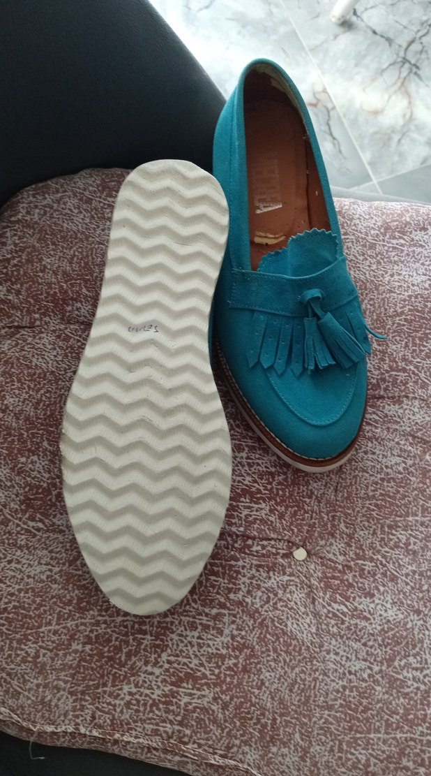 Püsküllü Turkuaz Kız Çocuk Loafer - Görsel 3