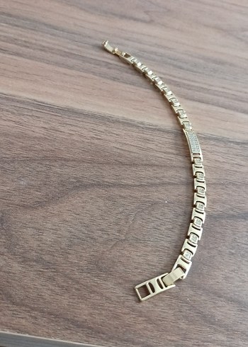 Zincir Detaylı Parlak Altın Kadın Bileklik - Görsel 6