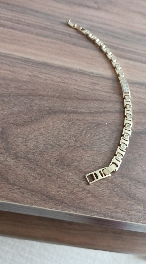 Zincir Detaylı Parlak Altın Kadın Bileklik - Görsel 5