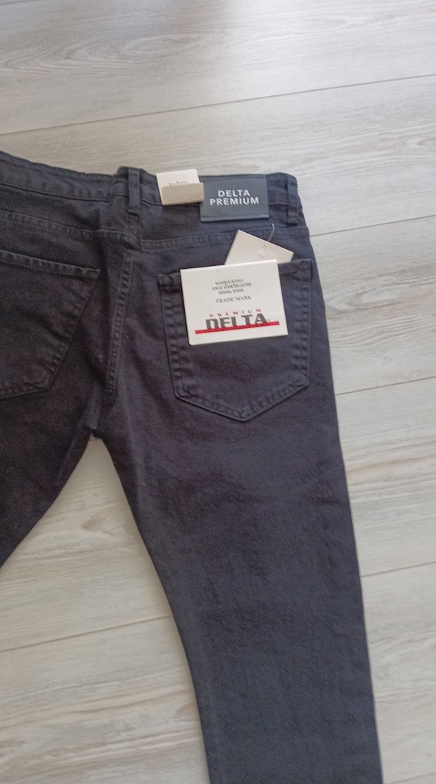 Gri Midi Kot Pantolon Yırtmaçlı - Görsel 2